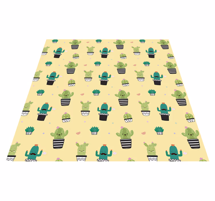 Tapis vinyle plantes cactus dessin motif - TenStickers