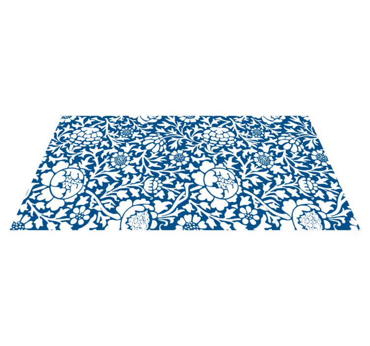 Tapis vinyle plantes bleu marine - TenStickers