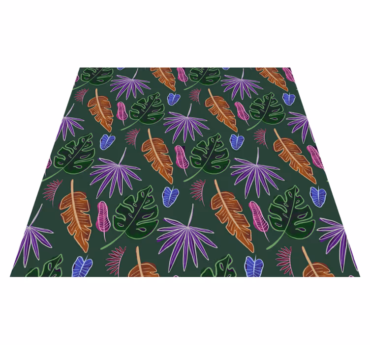 Tapis vinyle plantes géométriques néon - TenStickers
