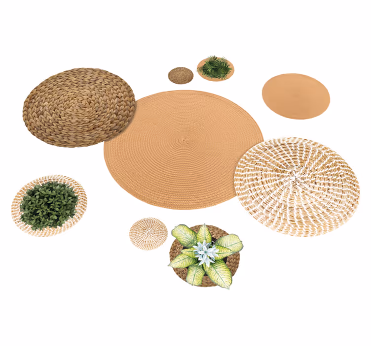 Tapis vinyle plantes jardin et osier - TenStickers
