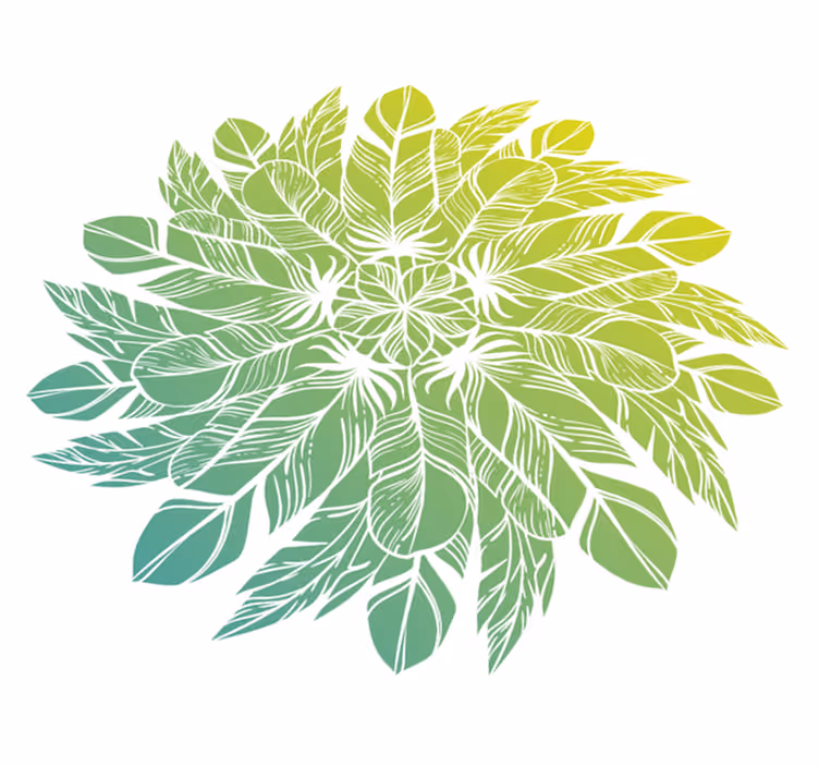 Tapis vinyle plantes motif circulaire feuillu - TenStickers