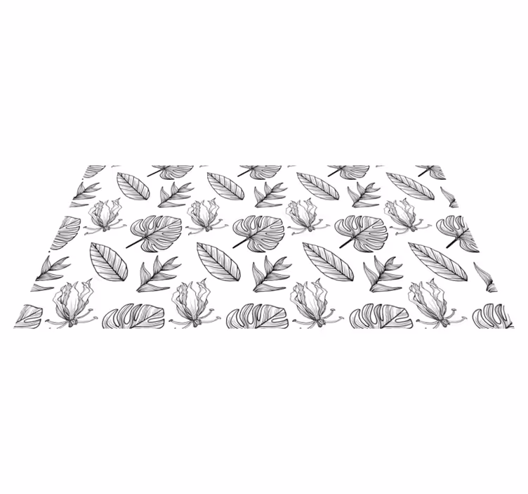Tapis vinyle plantes motifs de feuillage - TenStickers