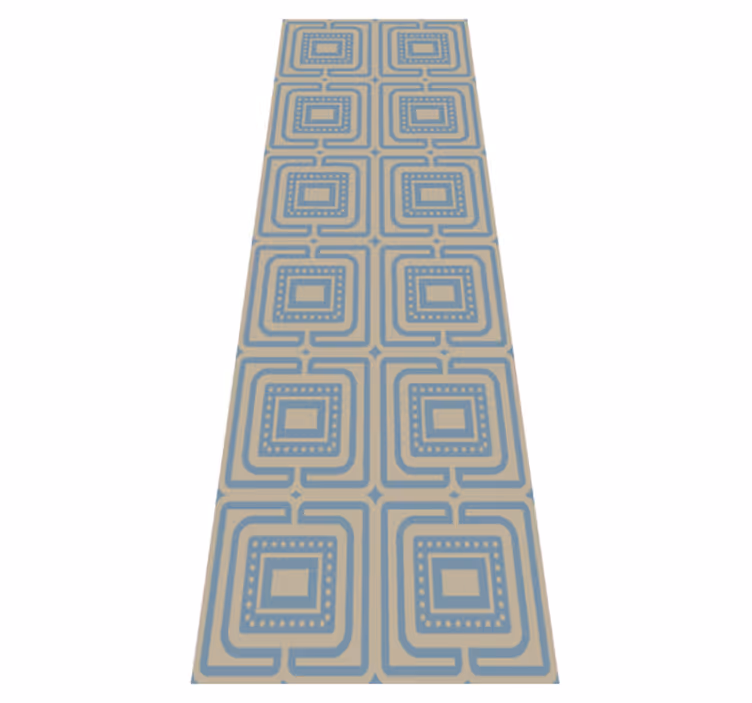 Tapis vinyle chambre texture carrés bleu nuit et bronze - TenStickers