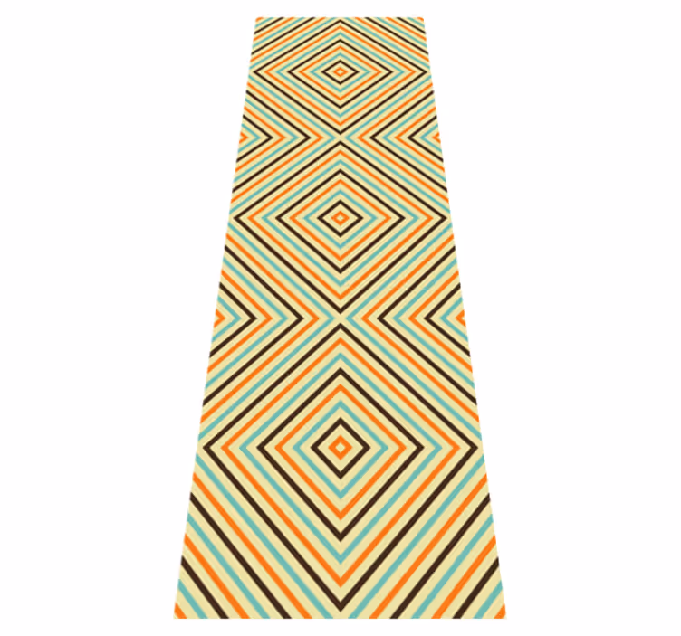 Tapis vinyle chambre motif vintage orange et bleu - TenStickers