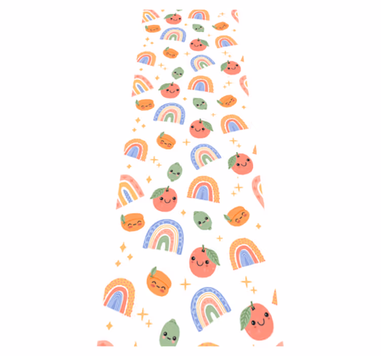 Tapis vinyle chambre bébé fruits avec visage - TenStickers