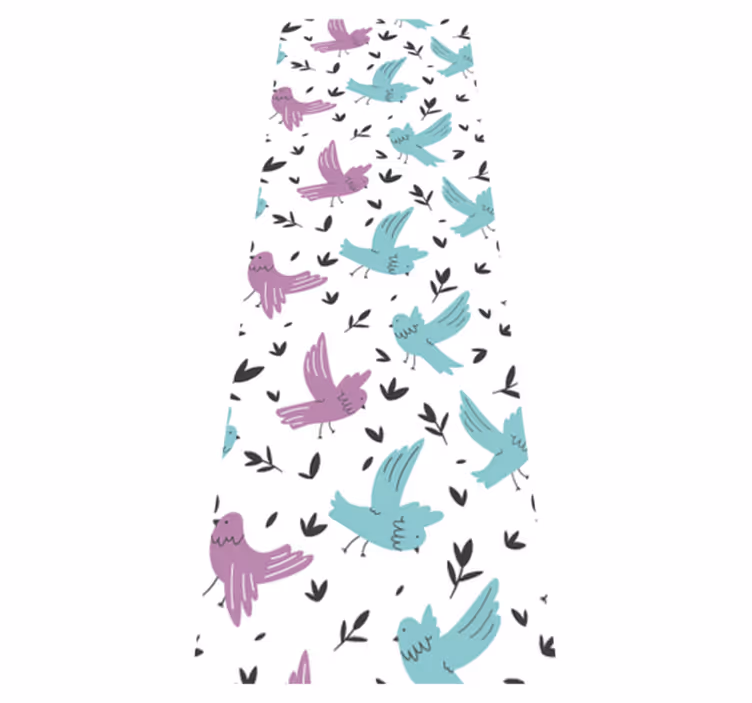 Tapis vinyle chambre illustration oiseaux et plantes - TenStickers