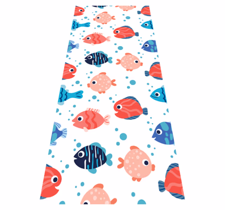 Tapis vinyle chambre poissons roses et bleus - TenStickers