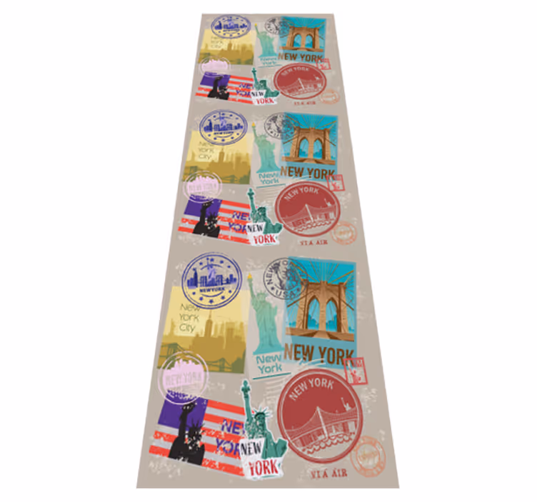 Tapis vinyle chambre collage ancien de nyc - TenStickers