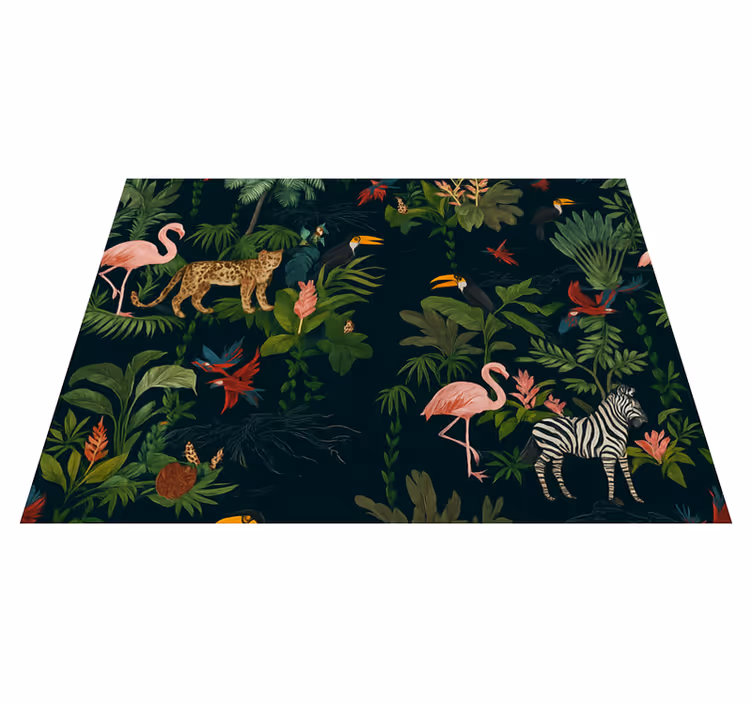 Tapis vinyle chambre design exotique sombre - TenStickers