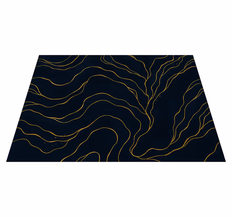 Tapis vinyle chambre marbre bleu foncé et or - TenStickers