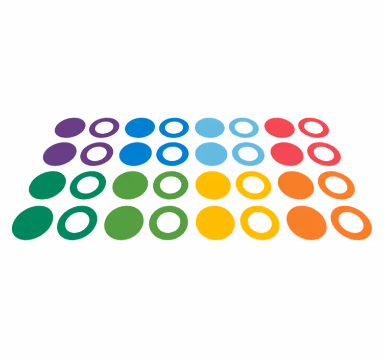 Tapis vinyle géométrique cercles couleurs arc-en-ciel - TenStickers