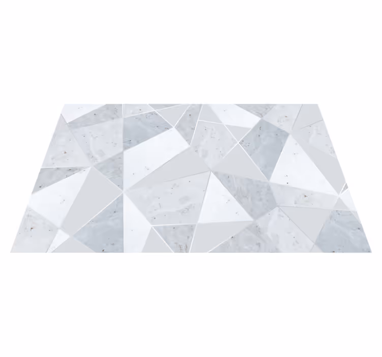 Tapis vinyle géométrique marbre gris triangulaire - TenStickers