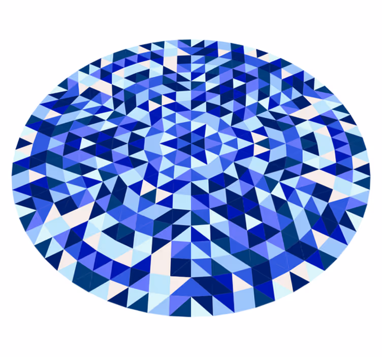 Tapis vinyle géométrique motif bleu circulaire - TenStickers