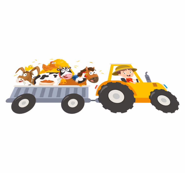 Tapis vinyle pour enfants petit fermier avec animaux - TenStickers