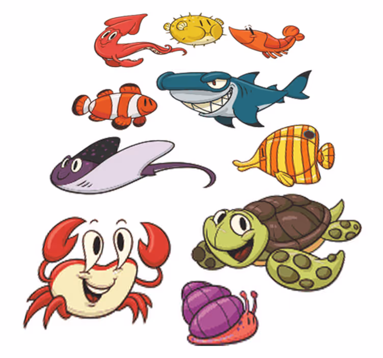 Tapis vinyle pour enfants poissons colorés - TenStickers