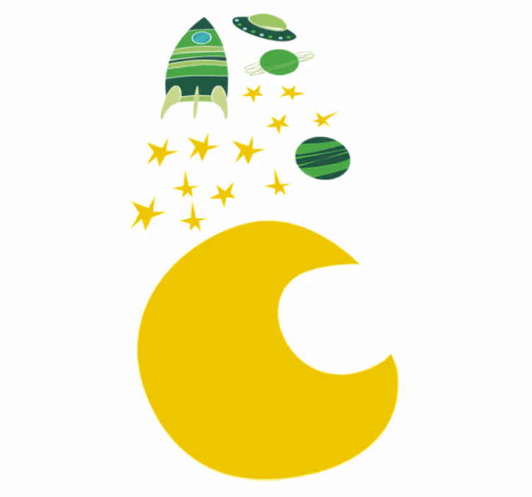 Tapis vinyle pour enfants stickers spatiaux verts - TenStickers