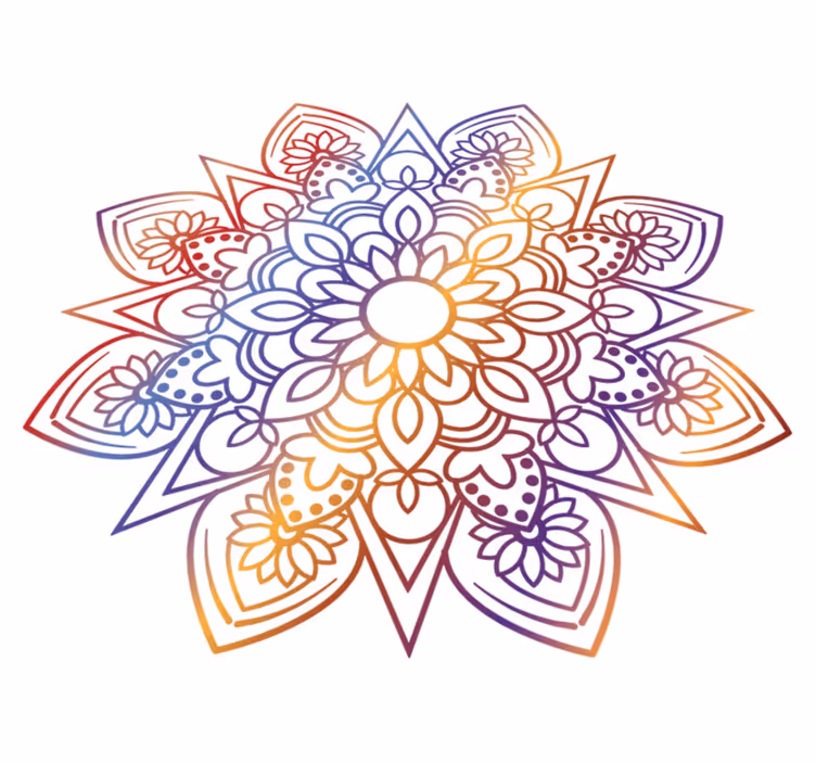 Tapis vinyle chambre mandala flamboyant vif - TenStickers