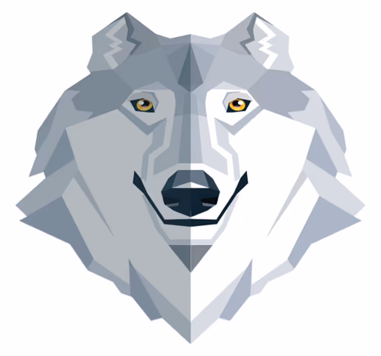 Tapis vinyle chambre motif loup abstrait - TenStickers