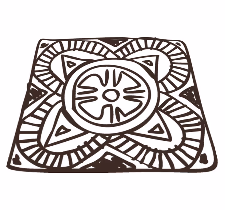 Tapis vinyle chambre carreaux floraux ethniques - TenStickers