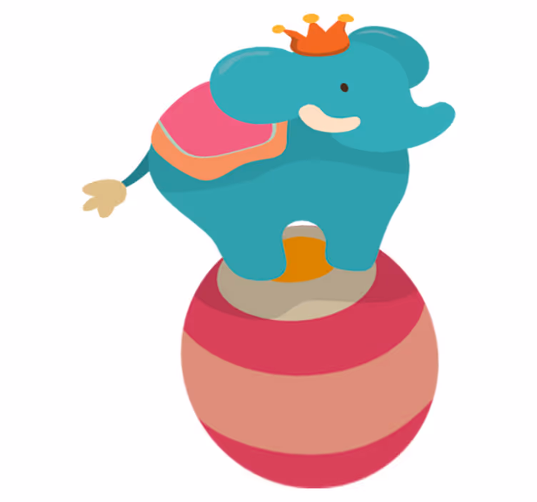 Tapis vinyle pour enfants éléphant équilibriste - TenStickers