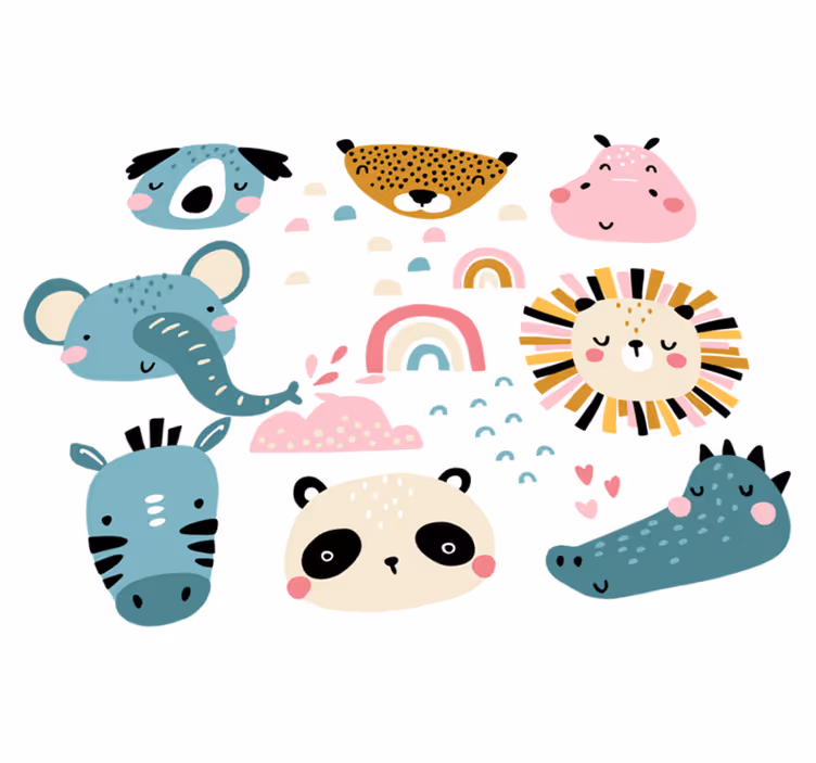Tapis vinyle pour enfants animaux nordiques - TenStickers