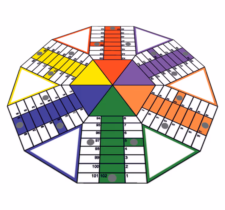 Tapis vinyle jeux parchis géométrique adhésif - TenStickers