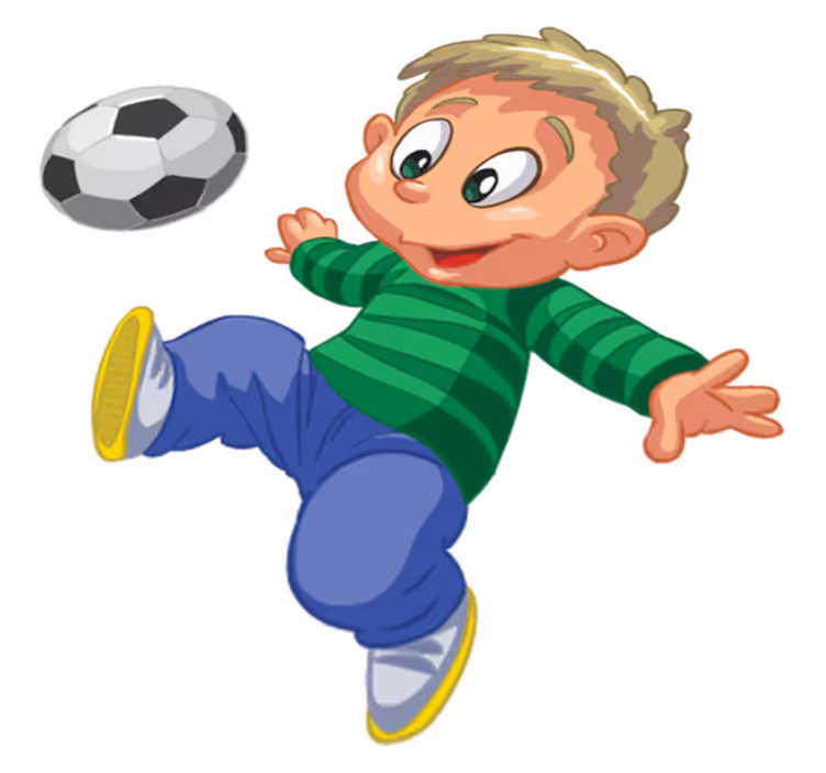 Tapis vinyle jeux enfant jouant au football - TenStickers