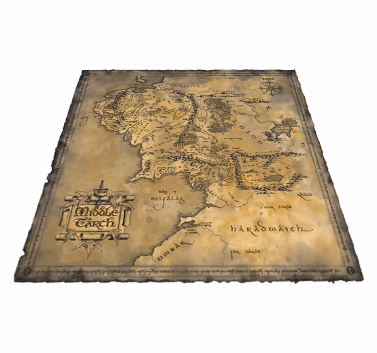 Tapis vinyle carte du monde décoratif médiéval - TenStickers
