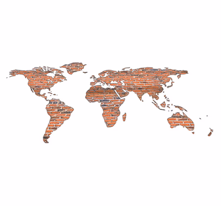 Tapis vinyle carte du monde en brique - TenStickers