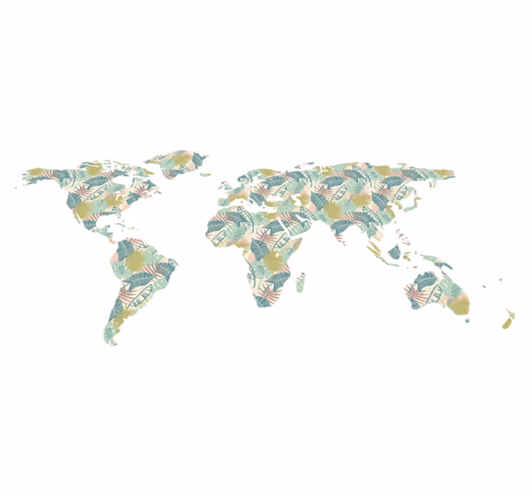 Tapis vinyle carte du monde mapamundi tropical - TenStickers