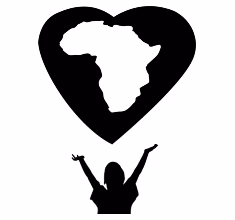 Tapis vinyle carte du monde afrique cœur - TenStickers