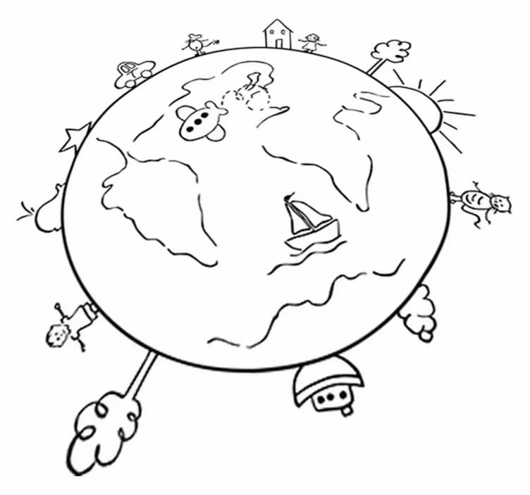 Tapis vinyle pour enfants carte du monde voyages - TenStickers
