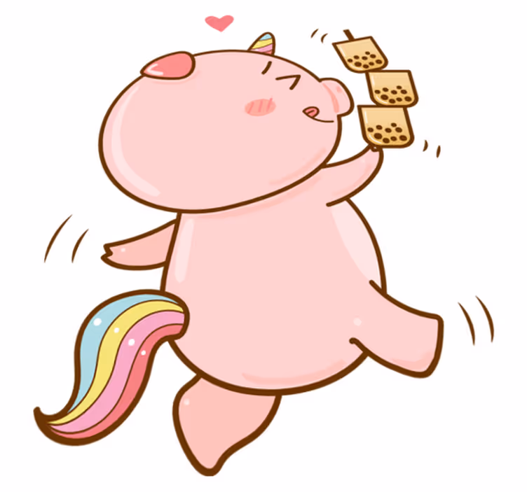 Tapis vinyle pour enfants cochon licorne cartoon - TenStickers