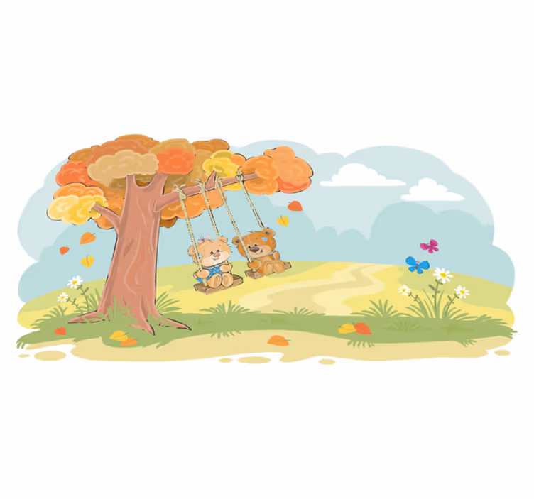 Tapis vinyle pour enfants oursons dans les bois - TenStickers