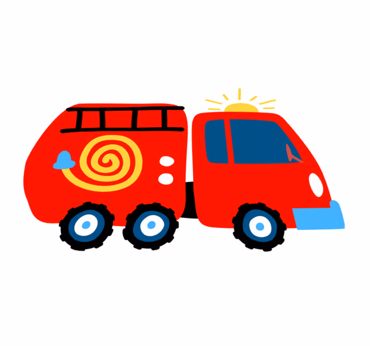 Tapis vinyle pour enfants véhicule rouge ludique - TenStickers