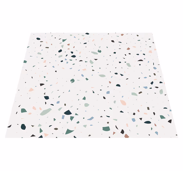 Tapis vinyle salle de bain terrazzo blanc - TenStickers