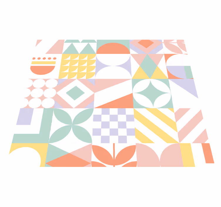 Tapis vinyle salle de bain formes originales - TenStickers