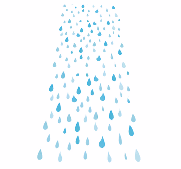 Tapis vinyle salle de bain gouttes d'eau aquarelle bleue - TenStickers