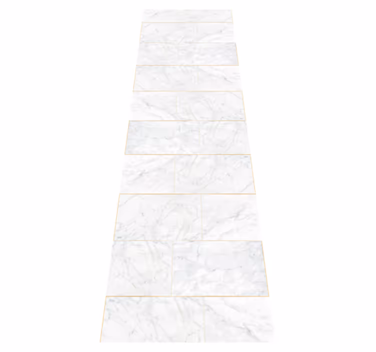 Tapis vinyle salle de bain marbre or gris - TenStickers
