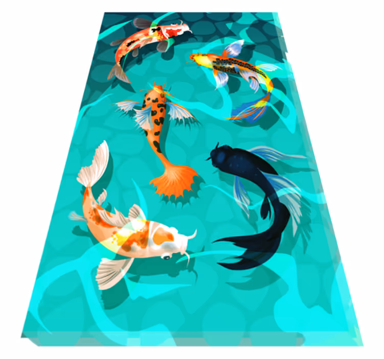 Tapis vinyle salle de bain koi douche - TenStickers