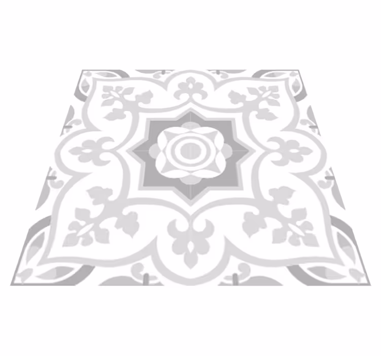 Tapis vinyle salle de bain motifs carreaux marocains gris - TenStickers