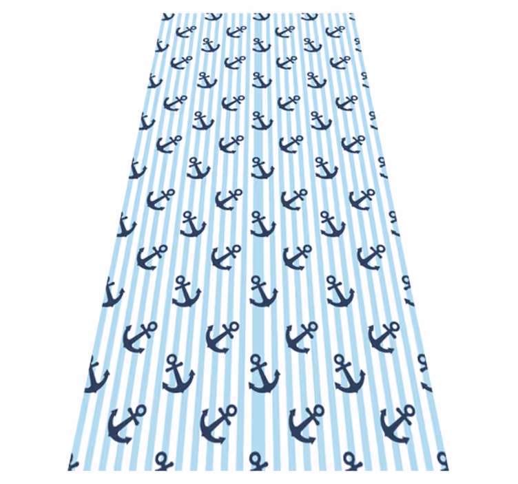 Tapis vinyle salle de bain rayures verticales bleu marine - TenStickers