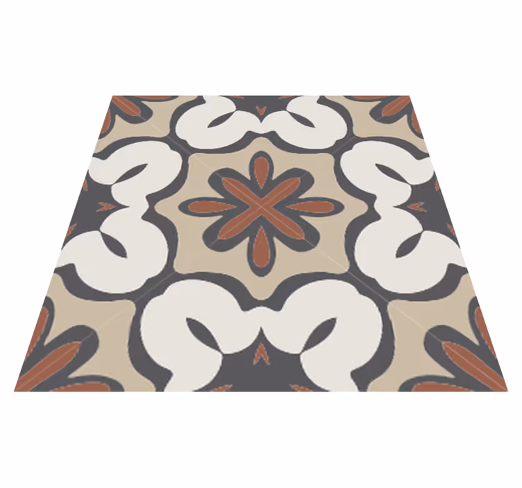 Tapis vinyle salle de bain style gracia marron hydraulic - TenStickers
