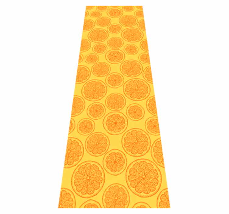 Tapis vinyle cuisine motif orange dessiné à la main - TenStickers