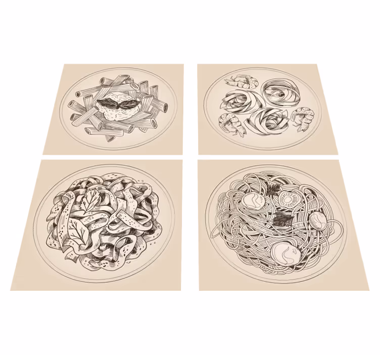 Tapis vinyle cuisine assiettes ornementales - TenStickers