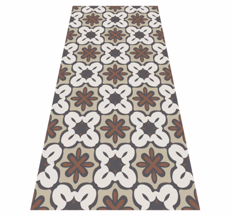 Tapis vinyle cuisine style gracia marron hydraulique - TenStickers