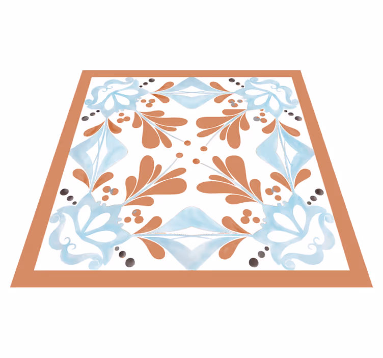 Tapis vinyle cuisine carreaux floraux méditerranéens - TenStickers