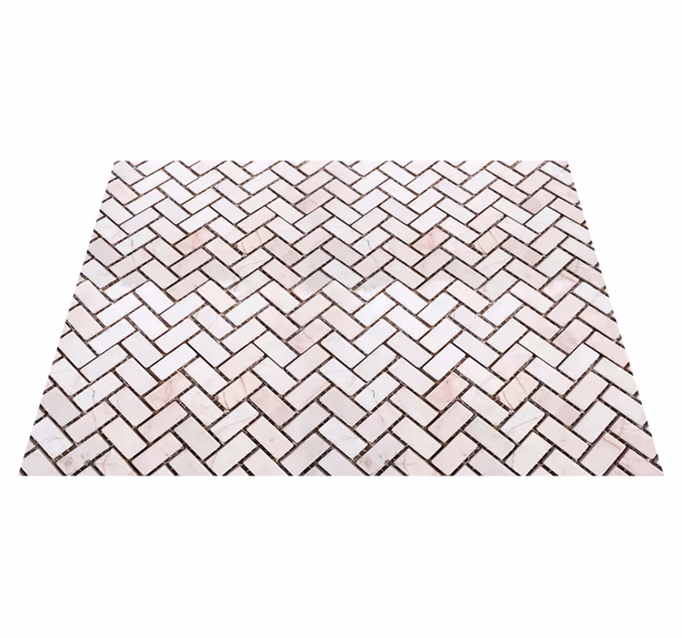 Tapis vinyle cuisine carreaux marbre chevrons - TenStickers