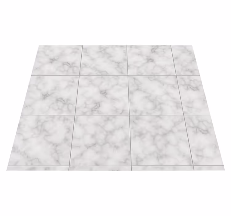 Tapis vinyle cuisine carreau marbre blanc carré - TenStickers