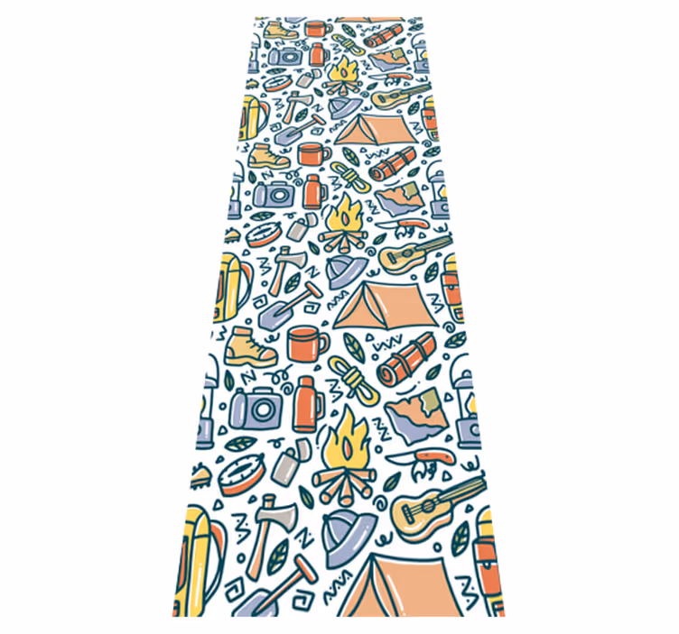 Tapis vinyle chambre montagnes dessinées à la main - TenStickers